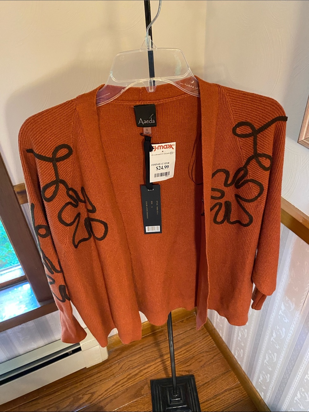 Aadea Heather Cinnamon  Rust Open-Front Cardigan